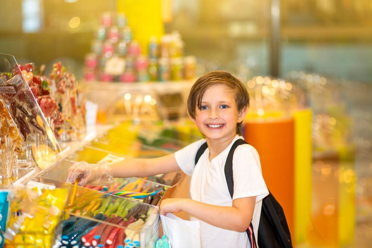 Kid in a candy shop in Ocean City, Maryland