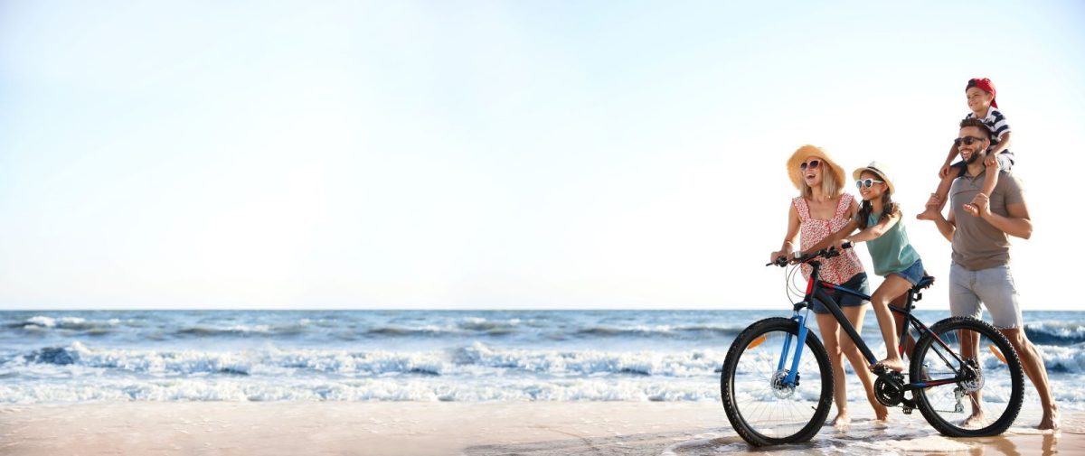 family biking in Ocean City