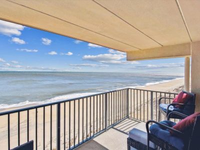 Balcony with beach view